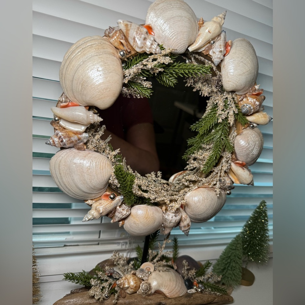 Mirror table top seashells new handmade